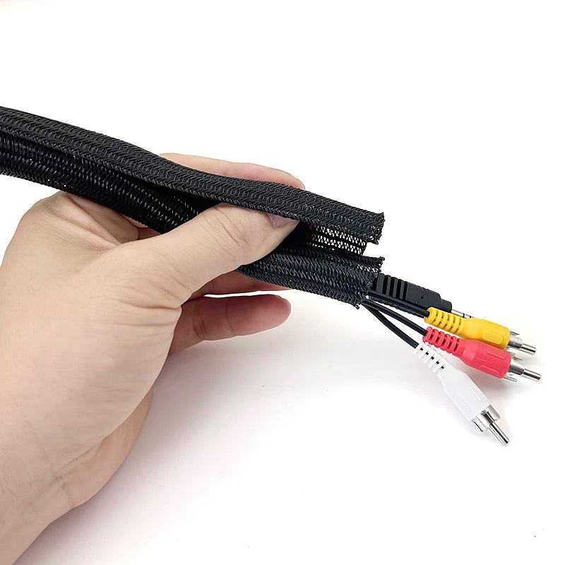 Black ID 5~50Mm Opening Type PET Uncoil Non-Woven Fabric Dust Protection Wire Harness Wire Cable Sheath Network Management