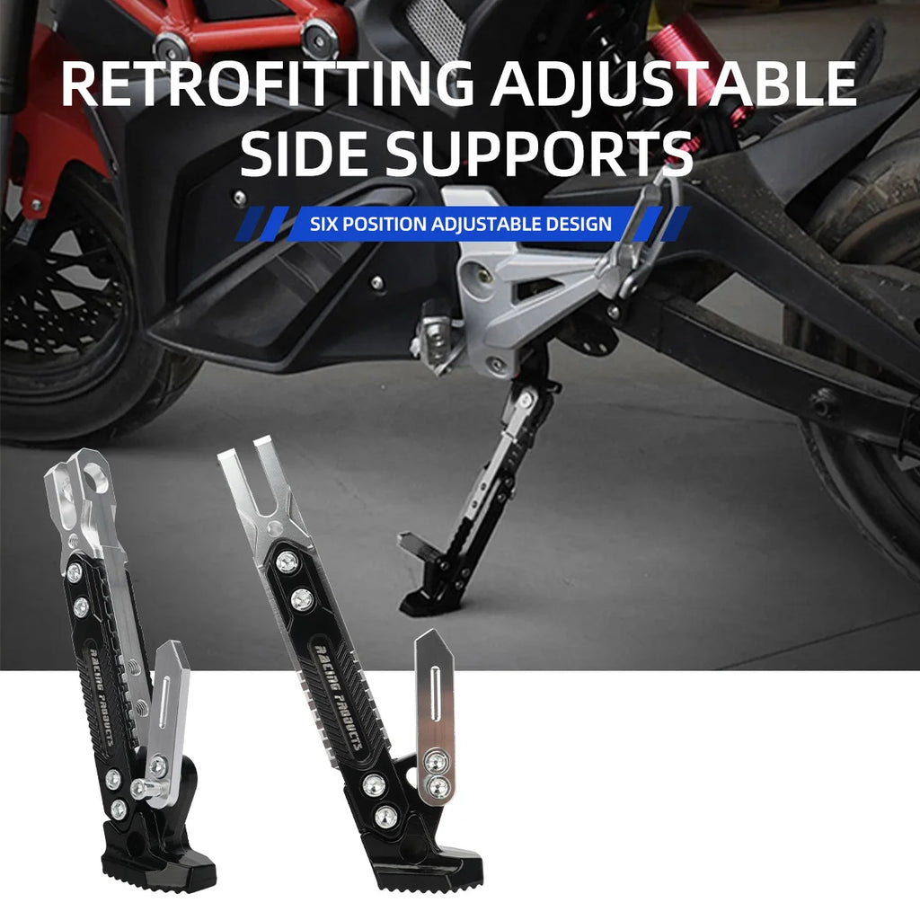 1Pc Motorcycle Kickstand Parking Kick Stand Bracket Foot Side Supportor Crutch Holder Dirt Bike Motorbike Accessories Universal