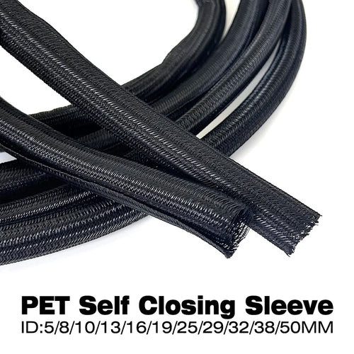 Black ID 5~50Mm Opening Type PET Uncoil Non-Woven Fabric Dust Protection Wire Harness Wire Cable Sheath Network Management