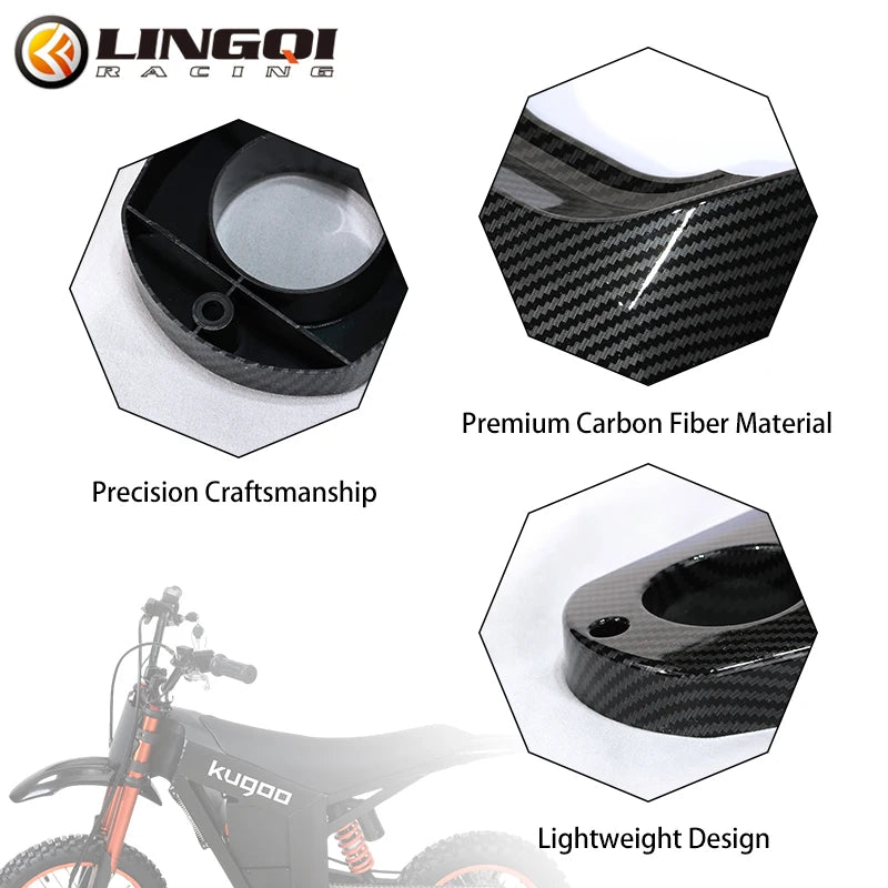 LINGQI RACING Motorcycle Battery Cover Protects Guard Fairing Plastic Carbon Fiber for Tuttio Soleil 01 Electric Dirt Bike